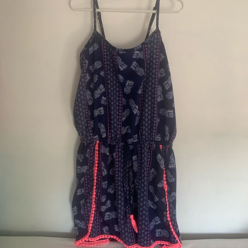 blue pineapple print cute girls Japna romper!!